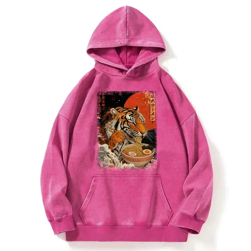 Japanese Tiger Ramen Hoodie for Men