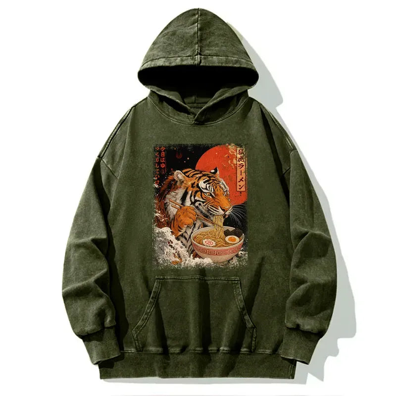 Japanese Tiger Ramen Hoodie for Men