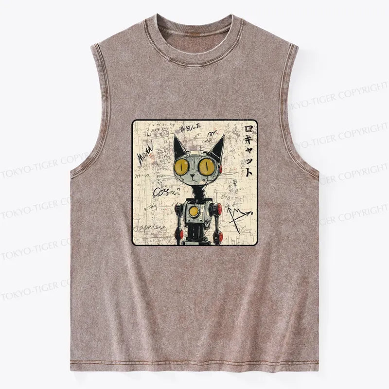 Japanese Robot Cat Tank Top