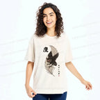 Vintage Ukiyo-e Washed T-Shirt for Summer