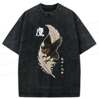 Vintage Ukiyo-e Washed T-Shirt for Summer