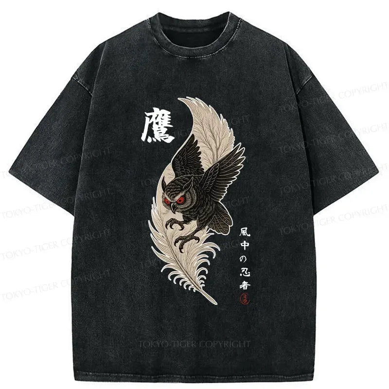 Vintage Ukiyo-e Washed T-Shirt for Summer