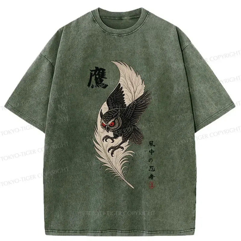 Kyoto-Lion Ninja In The Wind Washed T-Shirt