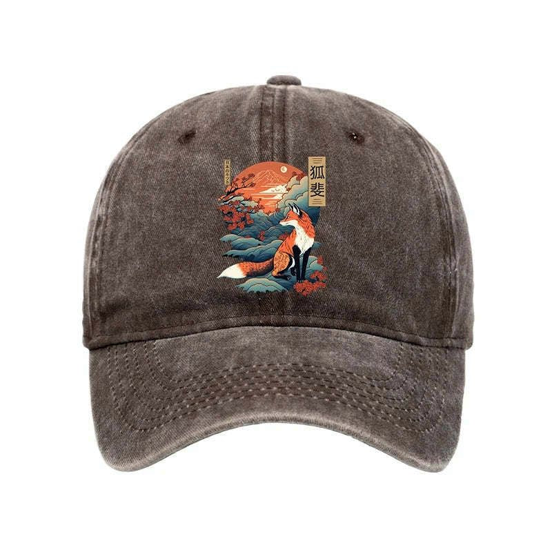 Japanese Kitsune Fox Sakura Cap