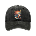 Kyoto-Lion Japanese Kitsune Fox Sakura Washed Cap