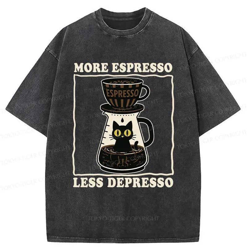 Trending Japanese Cat Coffee Washed T-Shirt