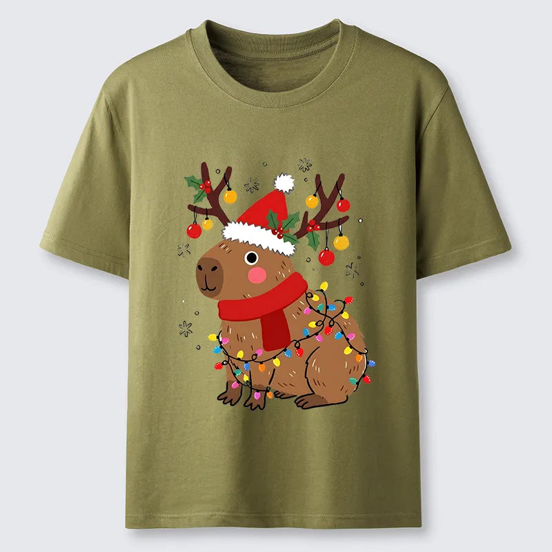 Kyoto-Lion Cute Christmas Capybara Classic T-Shirt