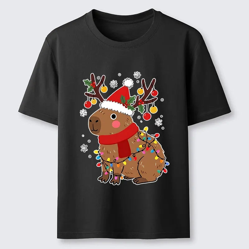 Kyoto-Lion Cute Christmas Capybara Classic T-Shirt
