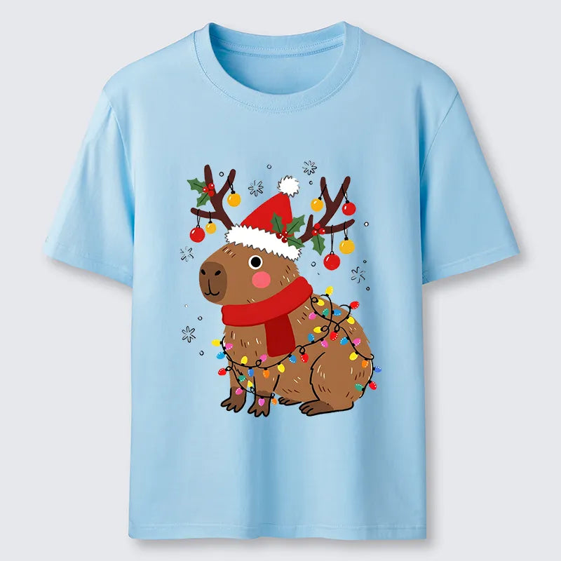 Kyoto-Lion Cute Christmas Capybara Classic T-Shirt