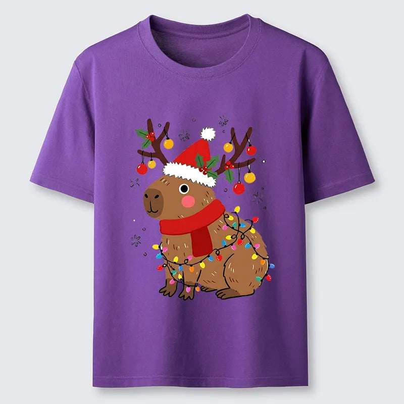 Kyoto-Lion Cute Christmas Capybara Classic T-Shirt