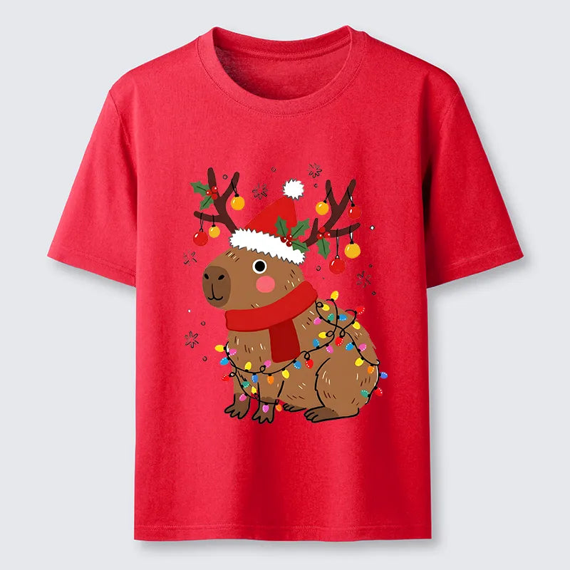 Kyoto-Lion Cute Christmas Capybara Classic T-Shirt
