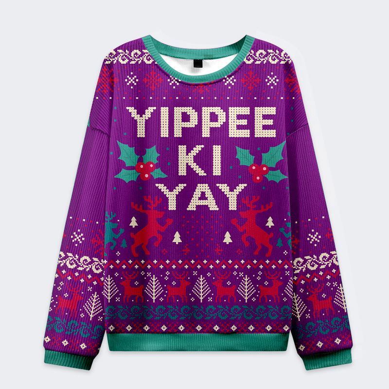 Kyoto-Lion Yippee Ki Yay Christmas Ugly Sweatshirt