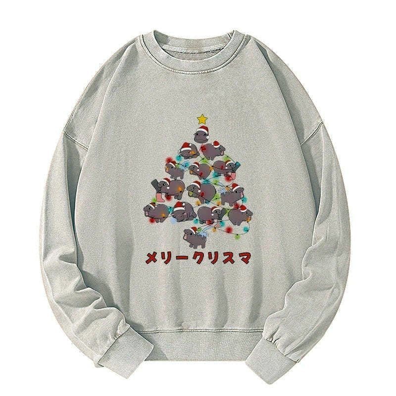 Moo Deng Christmas Sweatshirt for Holiday Gift