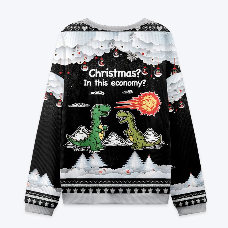 funny dinosaur christmas ugly sweatshirt