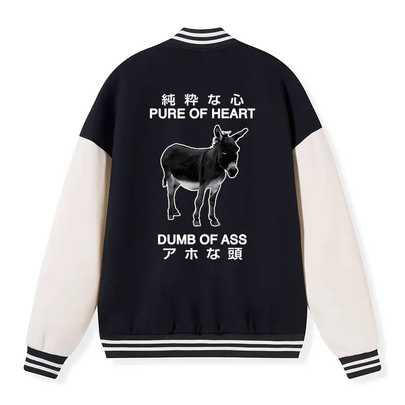 Kyoto-Lion Pure Of Heart Dumb Of Ass Embroidery Varsity Jacket