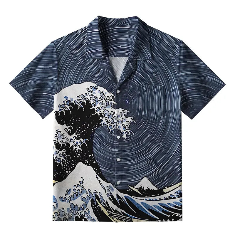 Kyoto-Lion Great Wave Aloha Hawaiian Shirt