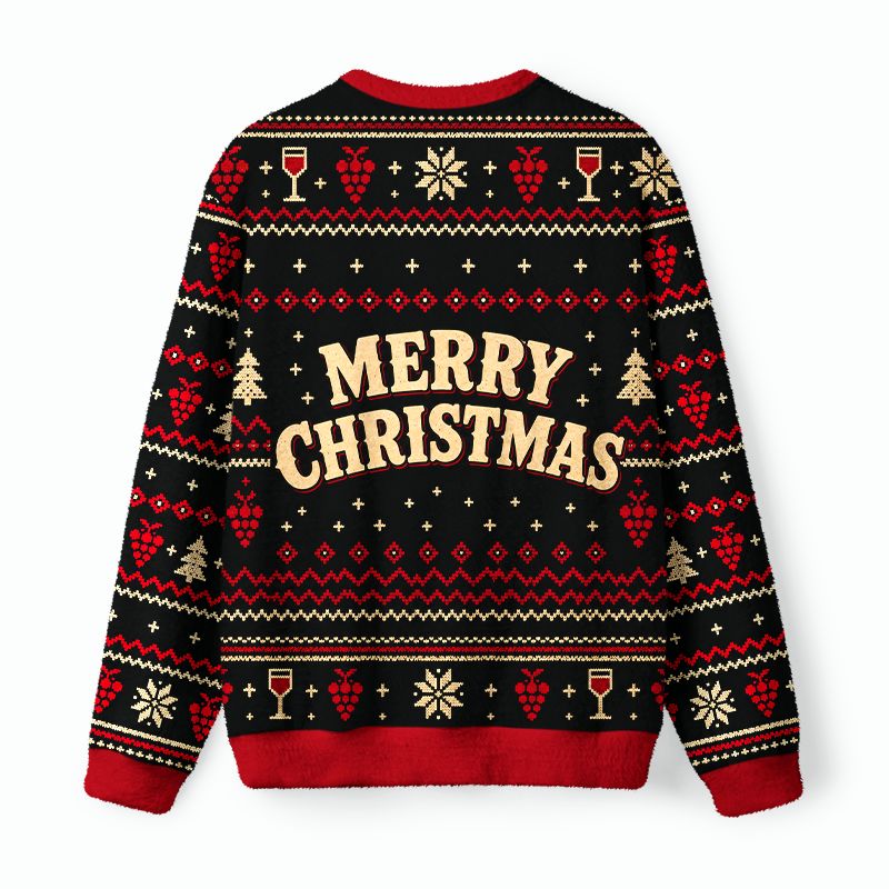 Kyoto-Lion Funny Santa Corks Are For Quitters Fuzzy Christmas Ugly Sweatshirt