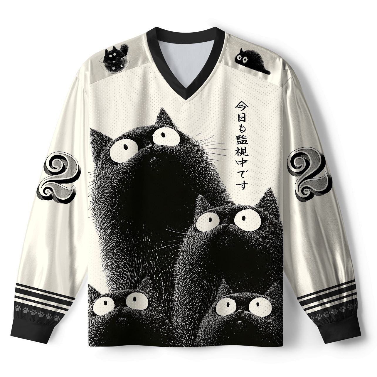 Cat Mesh Long Sleeve Jersey for Daily Wear
