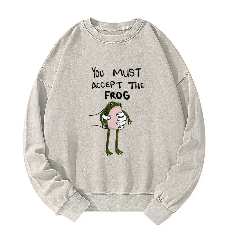 Kyoto-Lion Accept This Frog Washed Sweatshirt