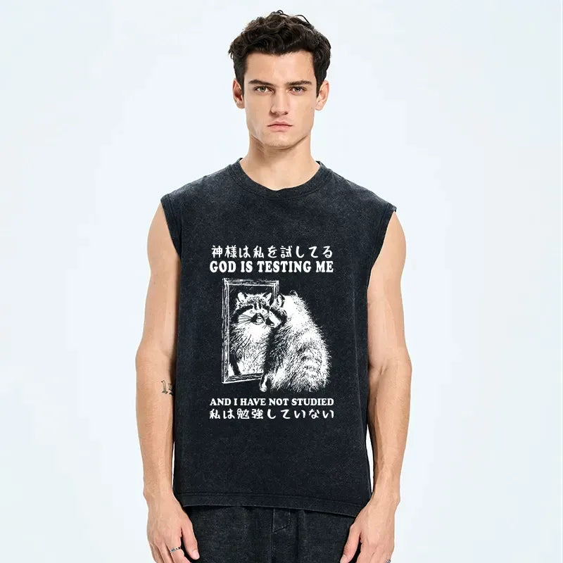 Japanese Vintage Washed Tank Top for Summer