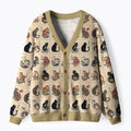 vintage japanese cat cardigan sweater