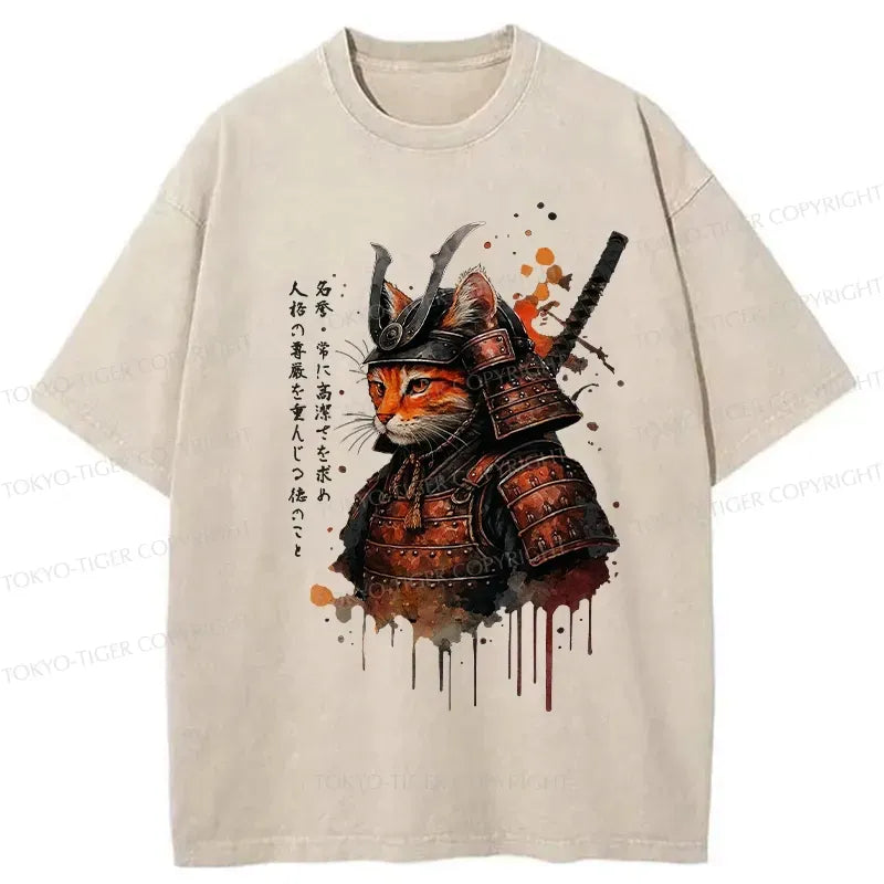 samurai cat t-shirt for gift idea