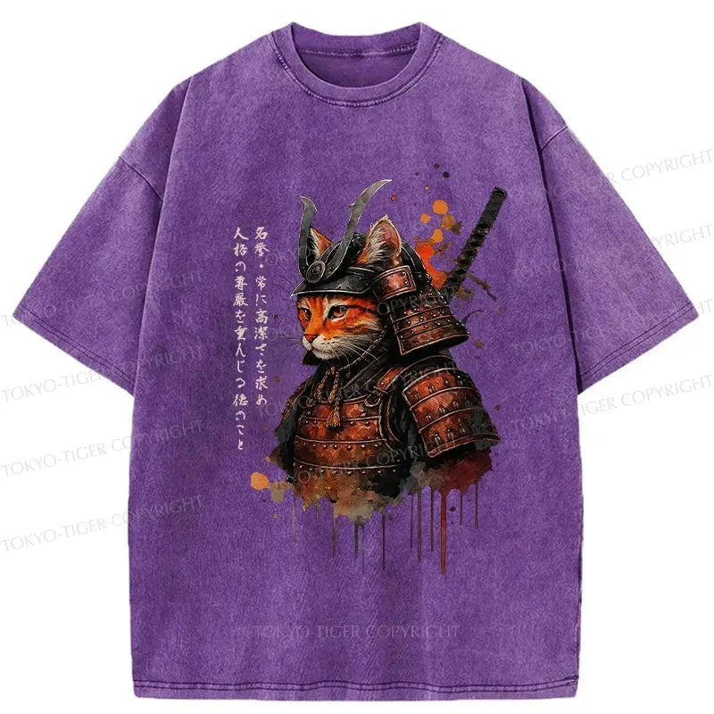 samurai cat t-shirt for gift idea