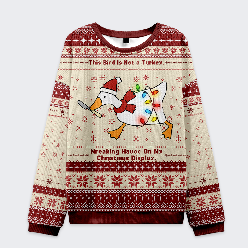 santa goose ugly christmas sweatshirt gift idea
