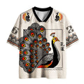 Kyoto-Lion Japanese Asian Style Peacock Mesh Jersey