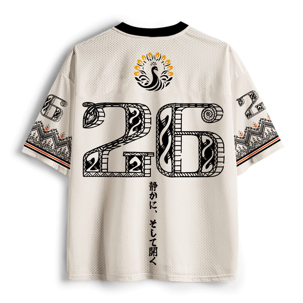 Kyoto-Lion Japanese Asian Style Peacock Mesh Jersey