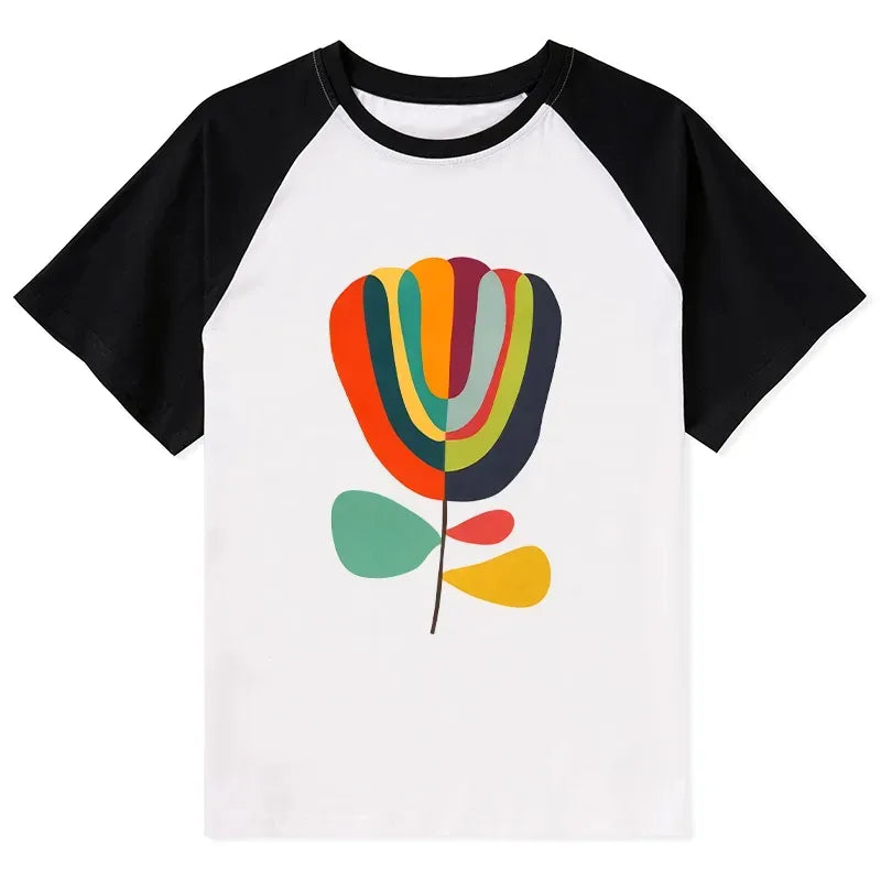minimalist print raglan t-shirt for daily wear
