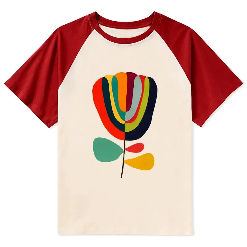 minimalist print raglan t-shirt for daily wear