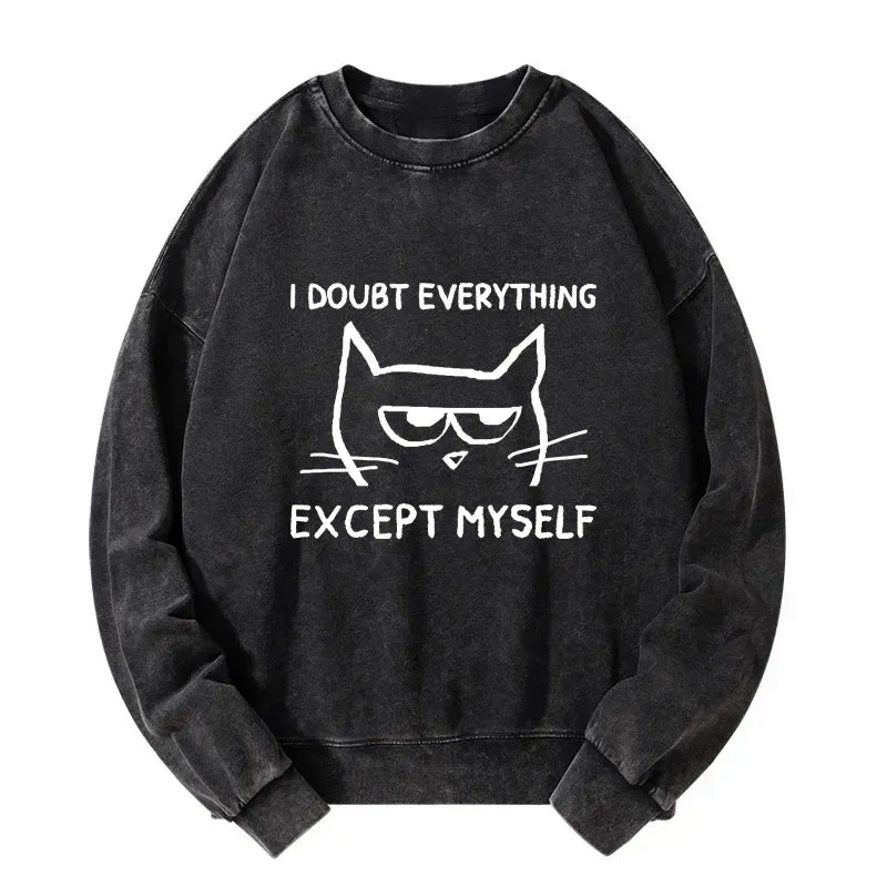 Kyoto-Lion Confident Kitten Washed Sweatshirt