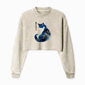 Ukiyo-e Cat Crop Sweatshirt with Free Shipping