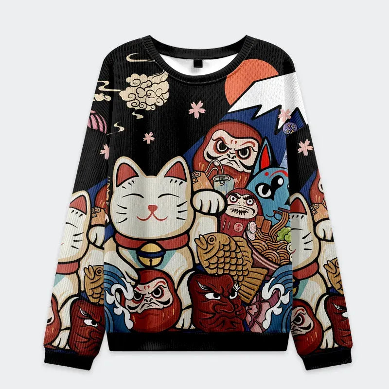 Kyoto-Lion Traditional Japanese Elements Christmas Ugly Sweatshirt