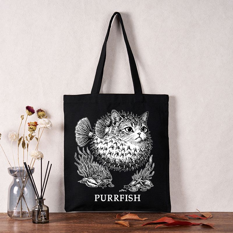 Kyoto-Lion Spiky Puffer With Cute Cat Head Tote Bag
