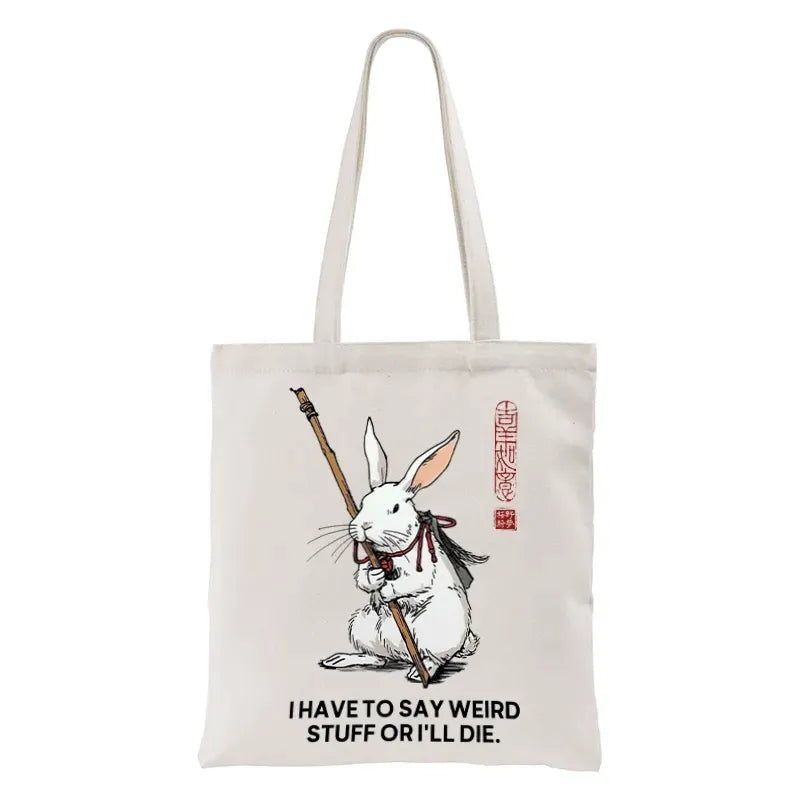 Japanese Rabbit Tote Bag for Everyday