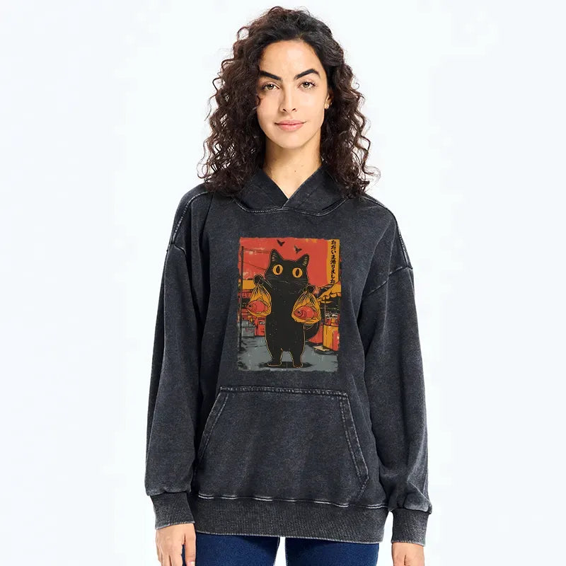 Vintage Japanese Cat Hoodie Best Seller