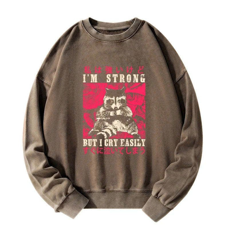 Japanese washed sweatshirt for men