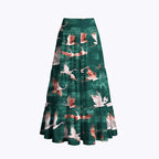kyoto cranes in flight maxi skirt for vacation