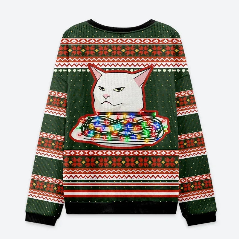 Japanese cat couple Christmas sweatshirt gift idea