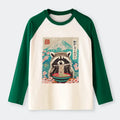 Japanese Raccoon Raglan Long Sleeve T-shirt