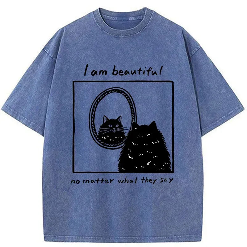 Kyoto-Lion Cat Thinks It Is Beautiful Washed T-Shirt