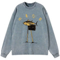 Kyoto-Lion Unlucky Fish Japanese Washed Long Sleeve T-Shirt