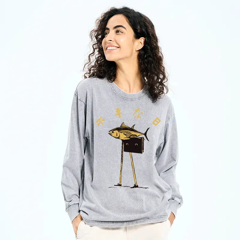 Japanese Unlucky Fish Long Sleeve T-Shirt
