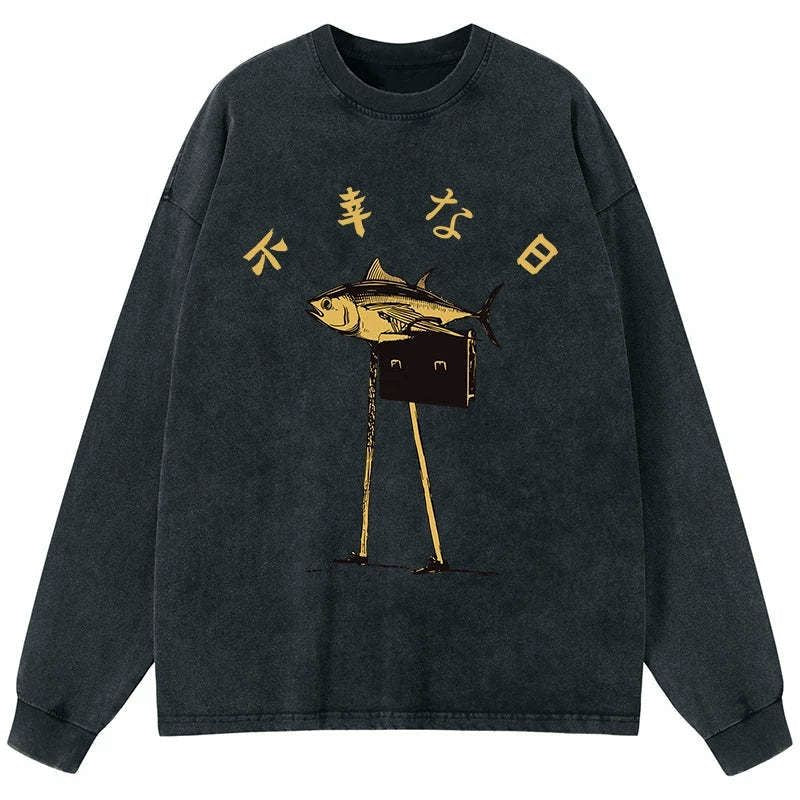 Unisex Japanese Streetwear Long Sleeve Tee