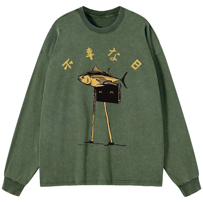 Unisex Japanese Streetwear Long Sleeve Tee