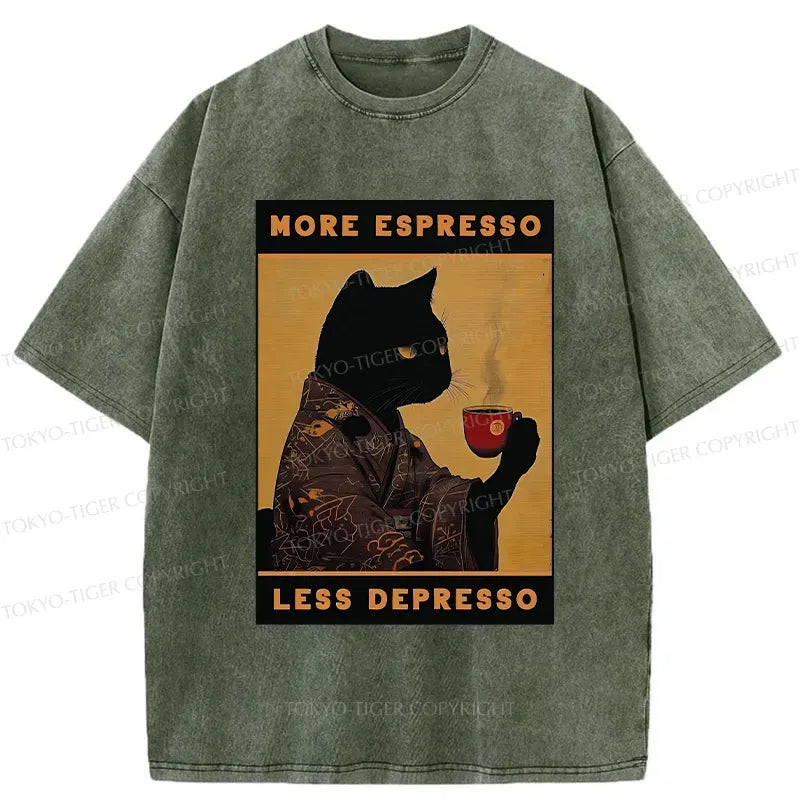 More Espresso Less Depresso Retro Tee for Daily Wear