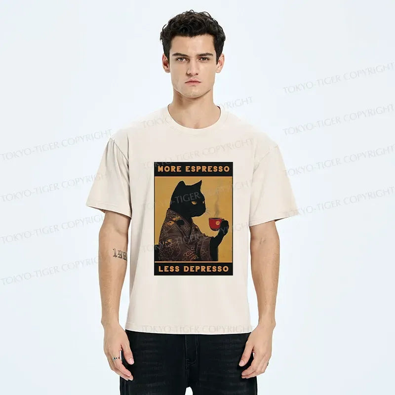 More Espresso Less Depresso Retro Tee for Daily Wear