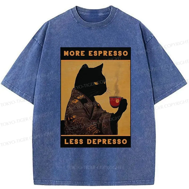 More Espresso Less Depresso Retro Tee for Daily Wear
